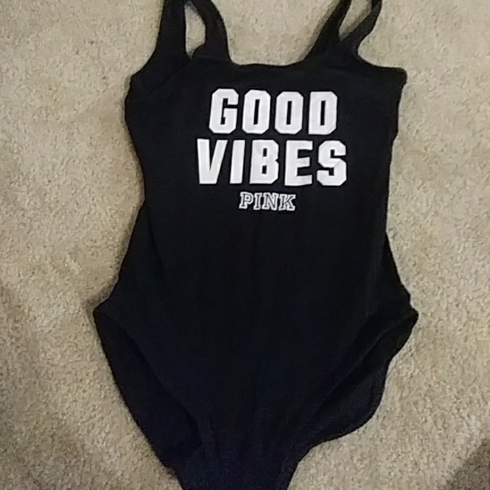 Pink "good vibes" body suit